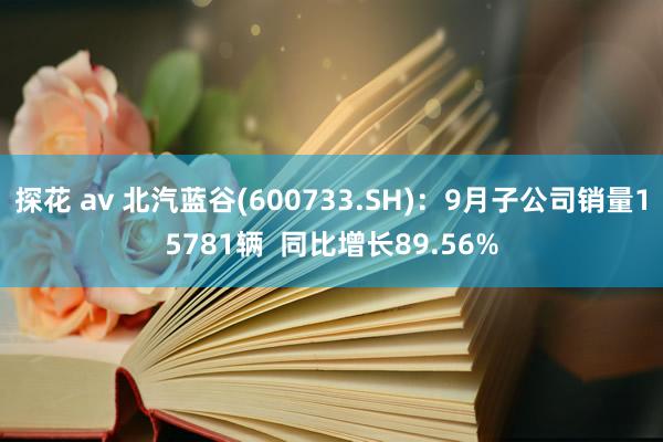 探花 av 北汽蓝谷(600733.SH)：9月子公司销量15781辆  同比增长89.56%