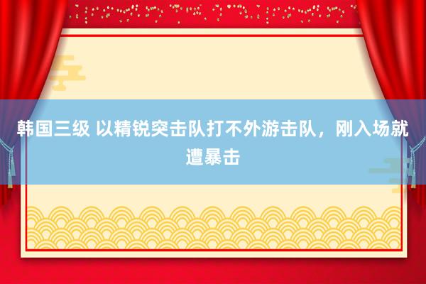 韩国三级 以精锐突击队打不外游击队，刚入场就遭暴击