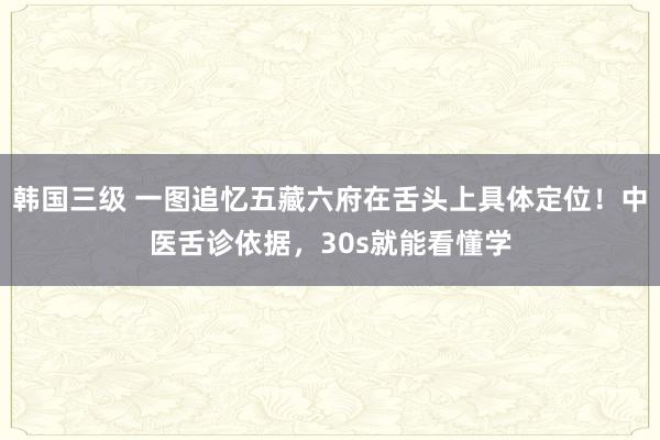 韩国三级 一图追忆五藏六府在舌头上具体定位！中医舌诊依据，30s就能看懂学