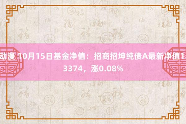 动漫 10月15日基金净值：招商招坤纯债A最新净值1.3374，涨0.08%