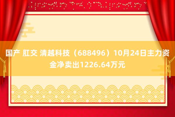 国产 肛交 清越科技（688496）10月24日主力资金净卖出1226.64万元