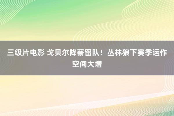 三级片电影 戈贝尔降薪留队！丛林狼下赛季运作空间大增