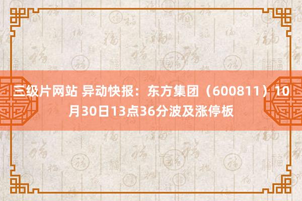 三级片网站 异动快报：东方集团（600811）10月30日13点36分波及涨停板