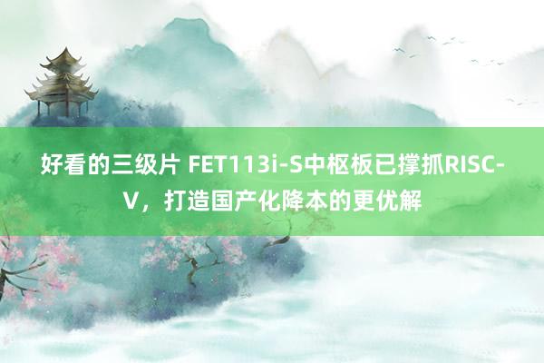 好看的三级片 FET113i-S中枢板已撑抓RISC-V，打造国产化降本的更优解