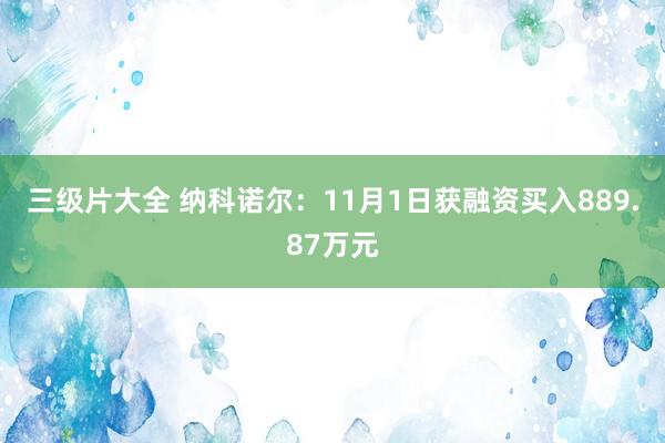 三级片大全 纳科诺尔：11月1日获融资买入889.87万元