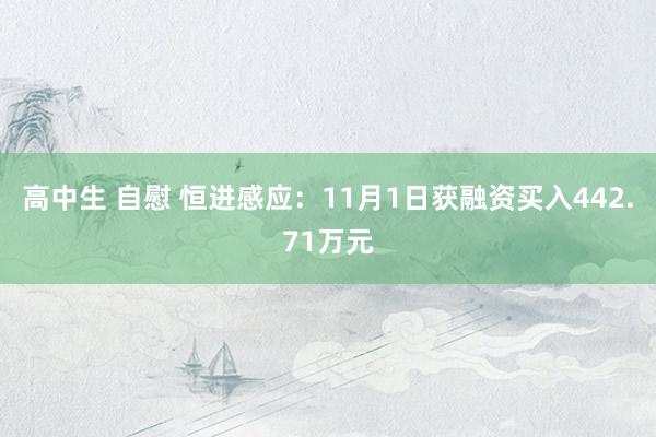 高中生 自慰 恒进感应：11月1日获融资买入442.71万元