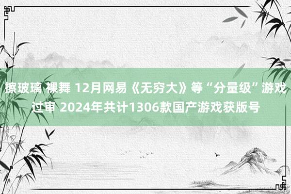 擦玻璃 裸舞 12月网易《无穷大》等“分量级”游戏过审 2024年共计1306款国产游戏获版号