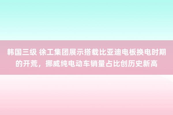 韩国三级 徐工集团展示搭载比亚迪电板换电时期的开荒，挪威纯电动车销量占比创历史新高