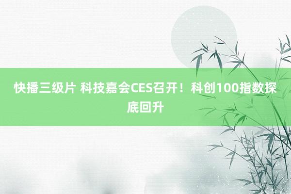 快播三级片 科技嘉会CES召开！科创100指数探底回升