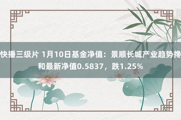 快播三级片 1月10日基金净值：景顺长城产业趋势搀和最新净值0.5837，跌1.25%