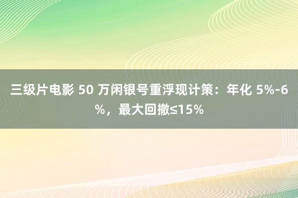 三级片电影 50 万闲银号重浮现计策：年化 5%-6%，最大回撤≤15%